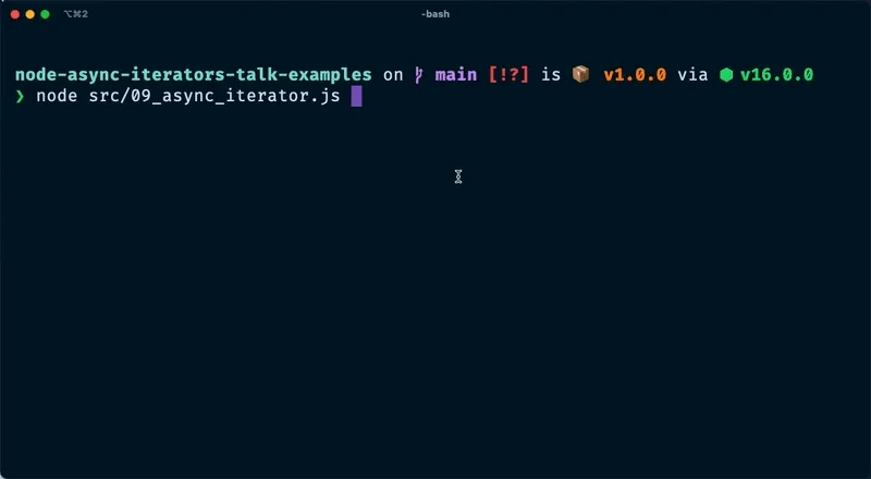 An example of JavaScript async iterator